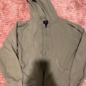 super cute sage green zip up